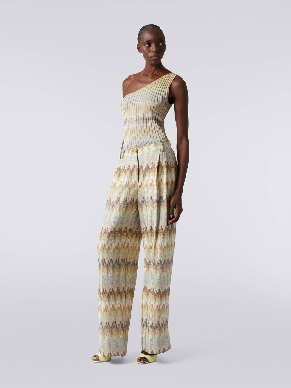 Missoni Pantaloni classici in viscosa zig zag con lurex Negozio