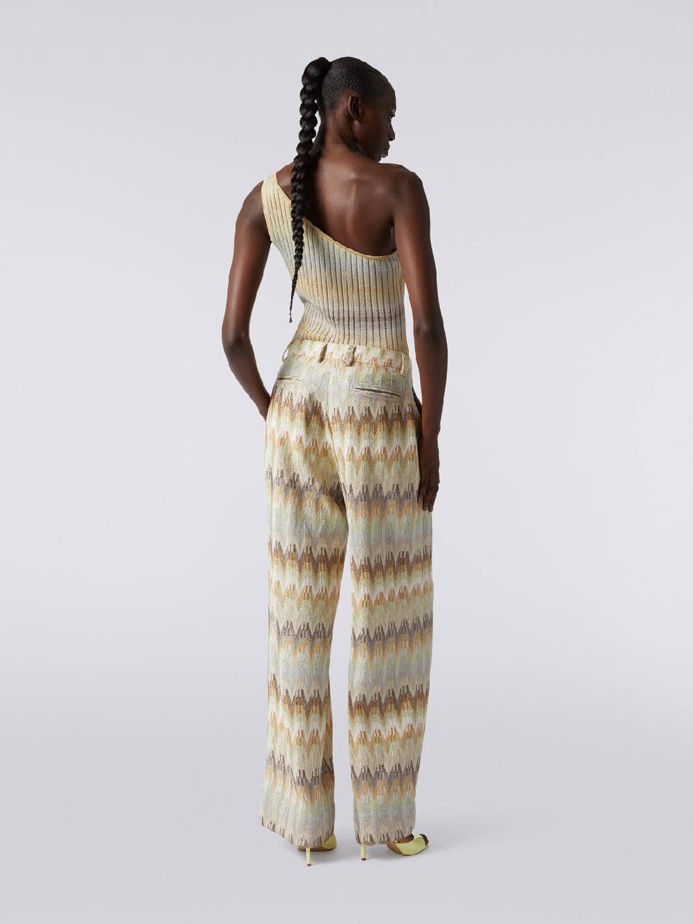 Missoni Pantaloni classici in viscosa zig zag con lurex Negozio