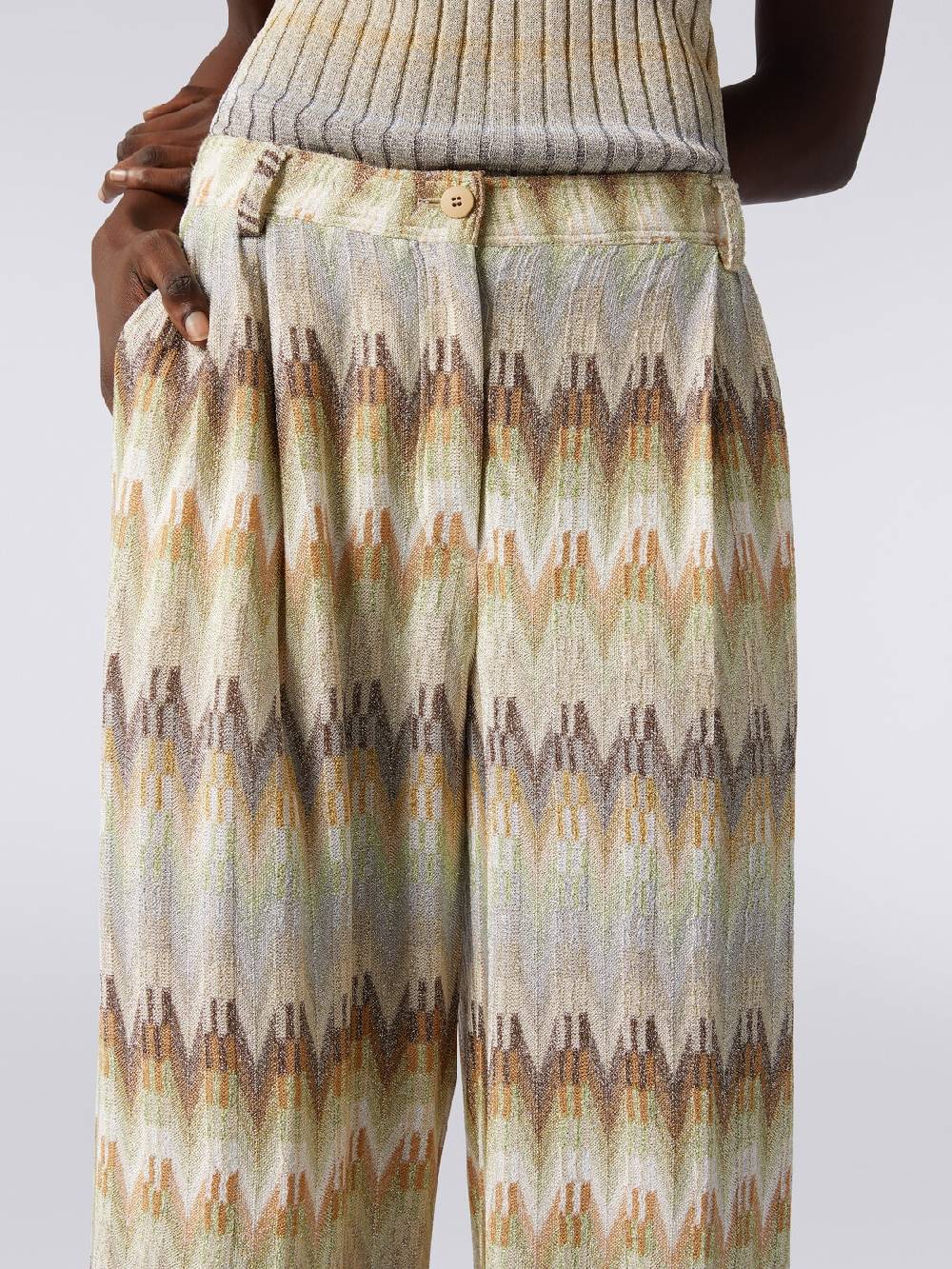 Missoni Pantaloni classici in viscosa zig zag con lurex Negozio