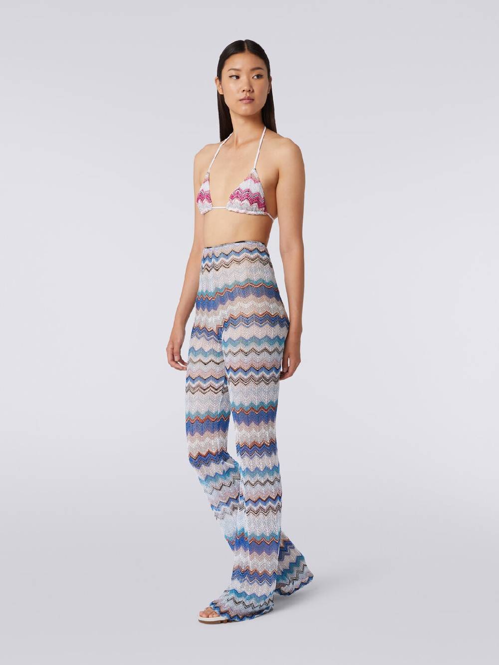 Missoni Pantaloni copricostume in crochet zig zag con lurex In Linea