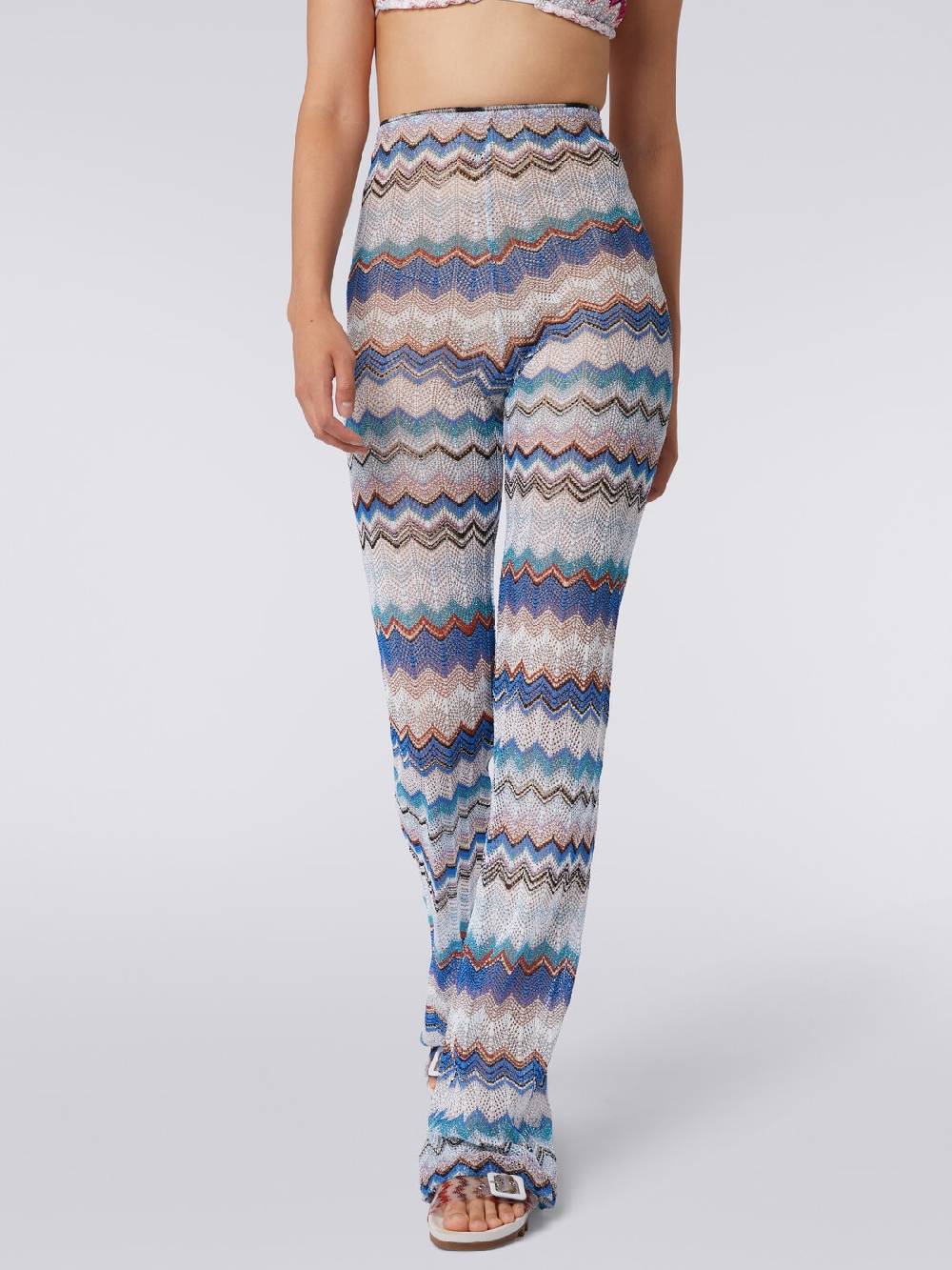 Missoni Pantaloni copricostume in crochet zig zag con lurex In Linea