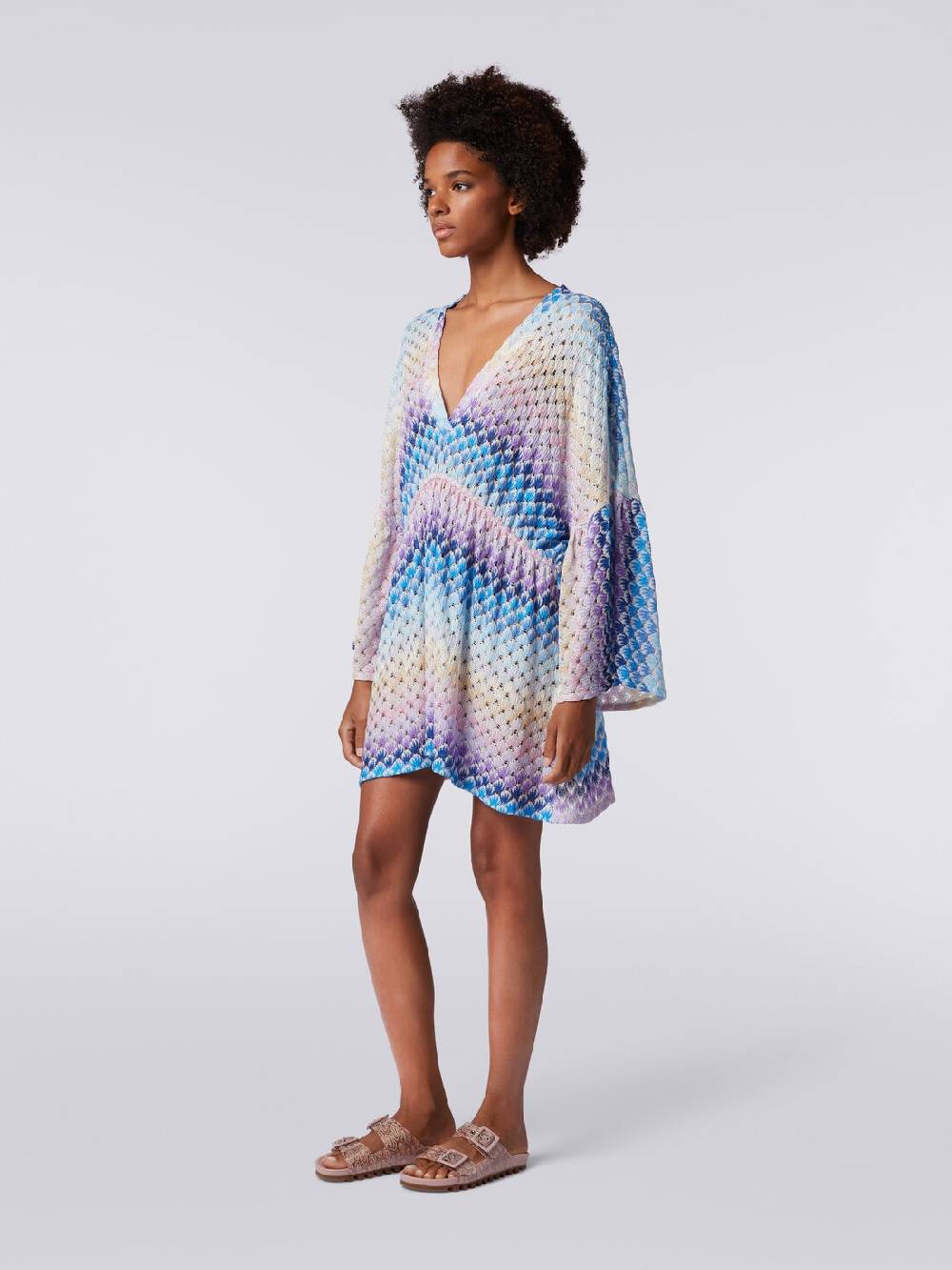 Missoni Caftano copricostume corto effetto pizzo con lurex Promozione