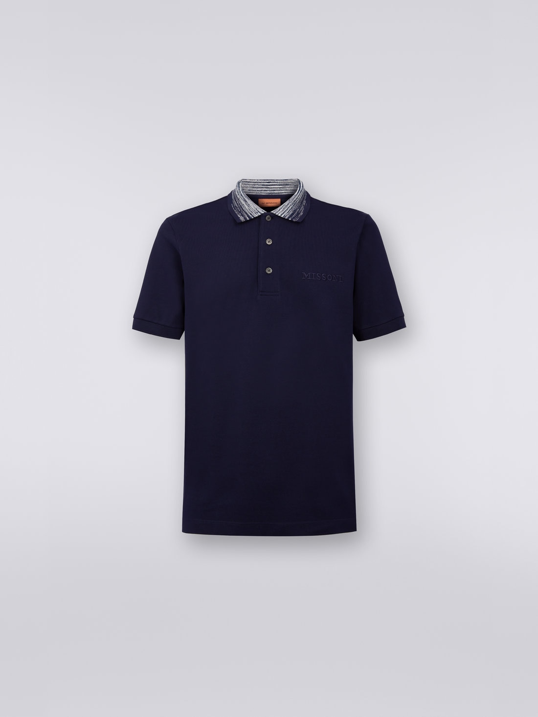 Missoni Polo in cotone con colletto fiammato e scritta logo Spedizione Gratuita