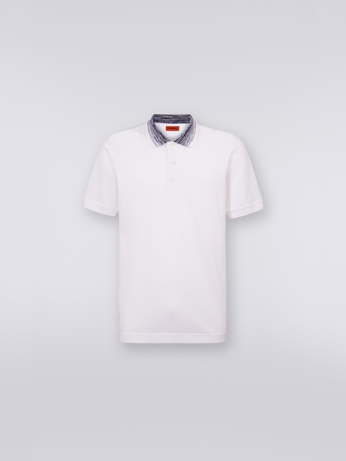 Missoni Polo in cotone con colletto fiammato e scritta logo Pezzi Unici
