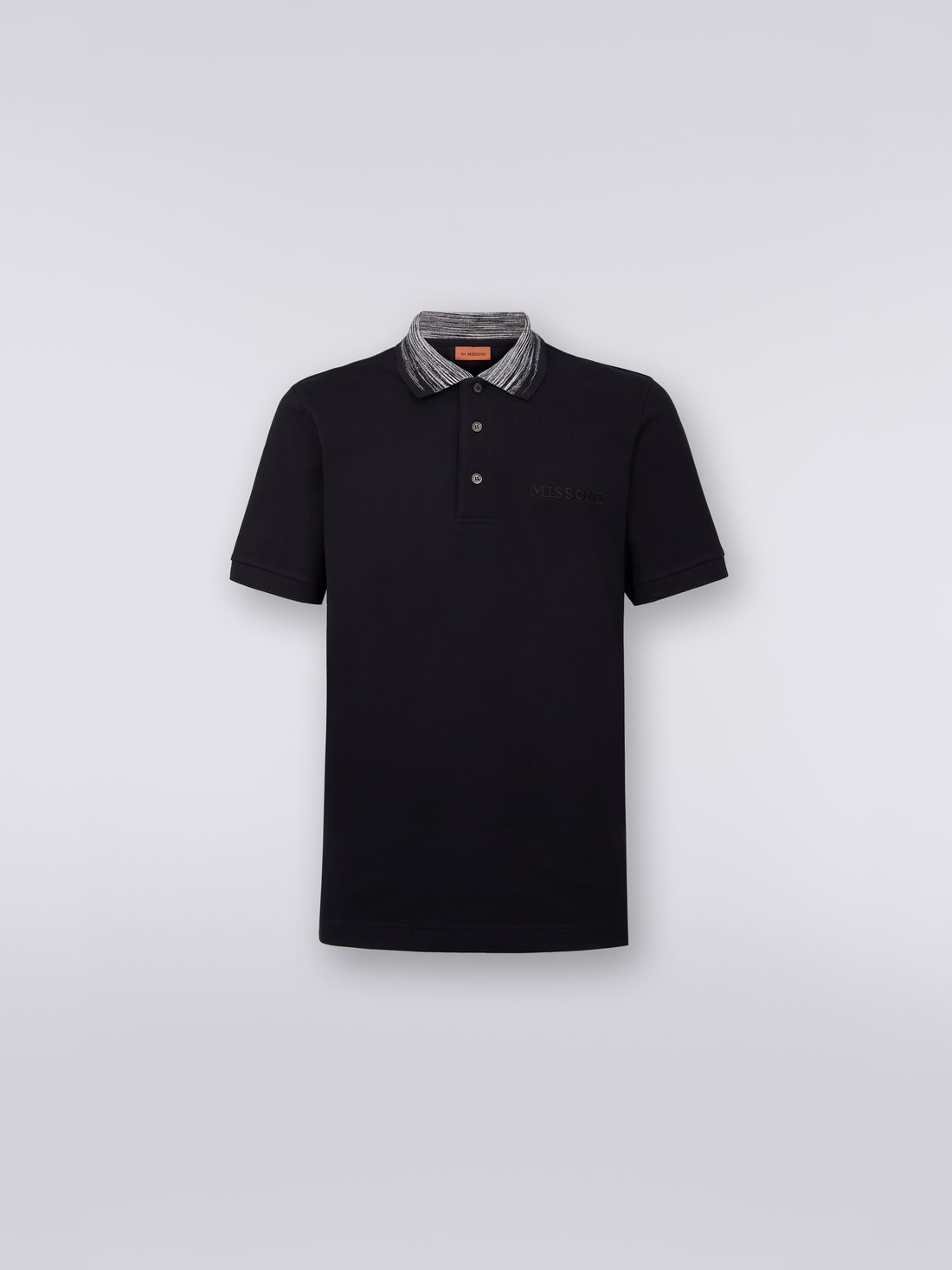Missoni Polo in cotone con colletto fiammato e scritta logo Soddisfazione Garantita