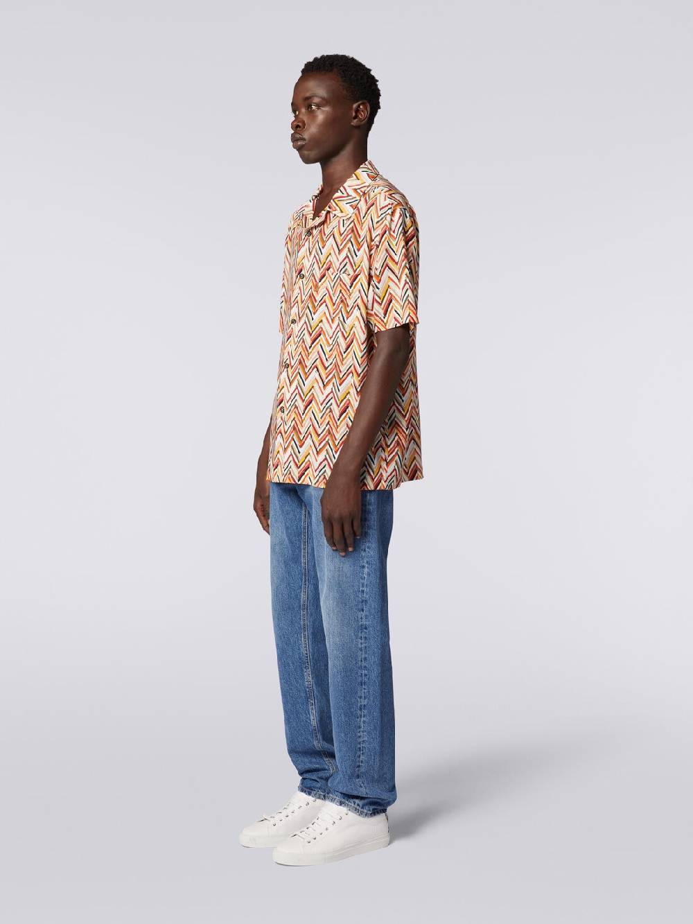 Missoni Camicia a maniche corte in viscosa con stampa zig zag Fino Al -60%