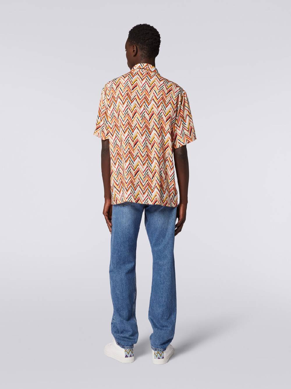 Missoni Camicia a maniche corte in viscosa con stampa zig zag Fino Al -60%