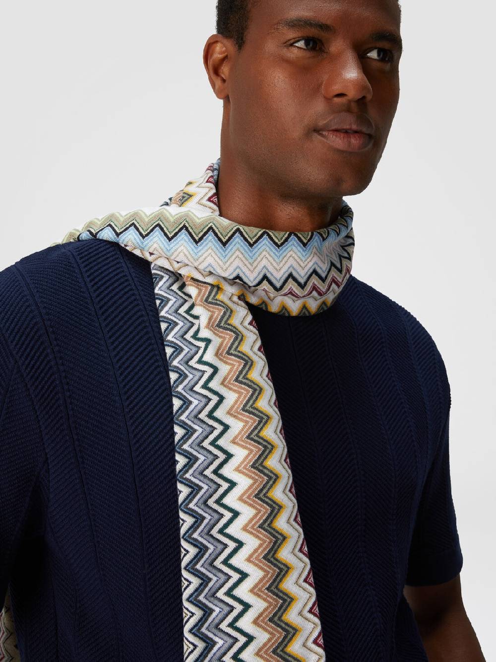 Missoni Sciarpa in maglia di cotone chevron Sottocosto