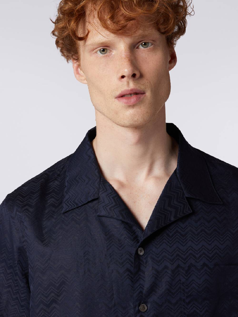 Missoni Camicia a maniche corte modello bowling in misto cotone chevron Economico