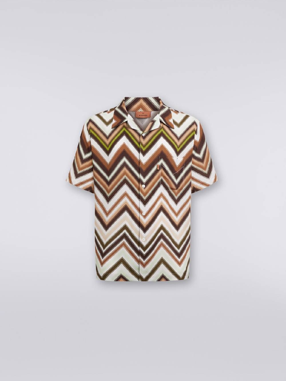 Missoni Camicia a maniche corte in viscosa con stampa chevron Outlet