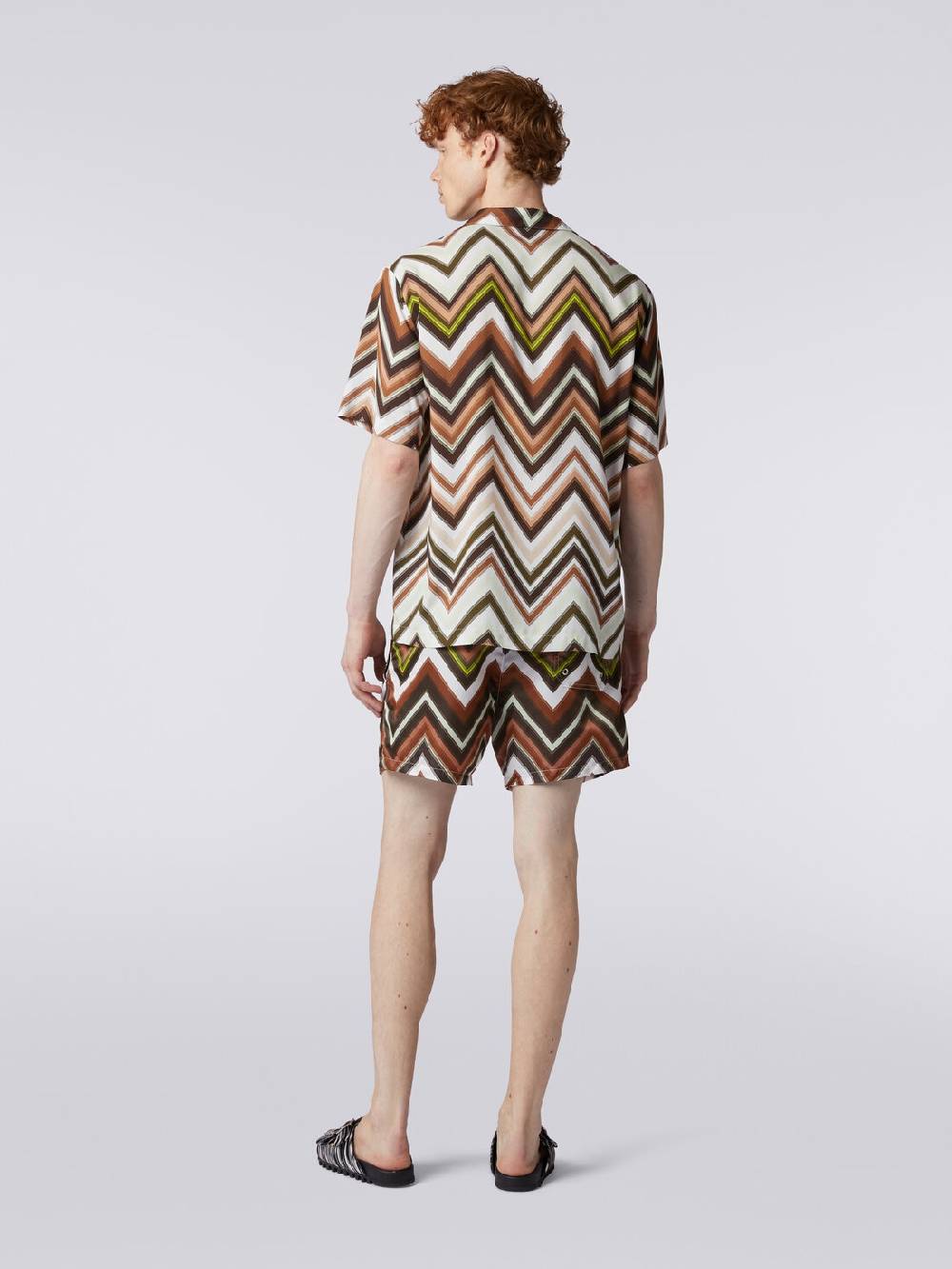Missoni Camicia a maniche corte in viscosa con stampa chevron Outlet