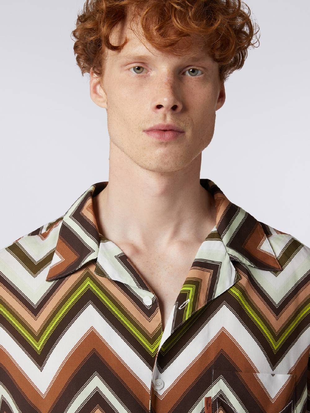 Missoni Camicia a maniche corte in viscosa con stampa chevron Outlet