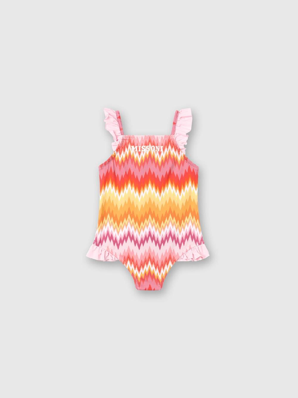 Missoni Costume intero chevron con volant e logo Vendita Economica