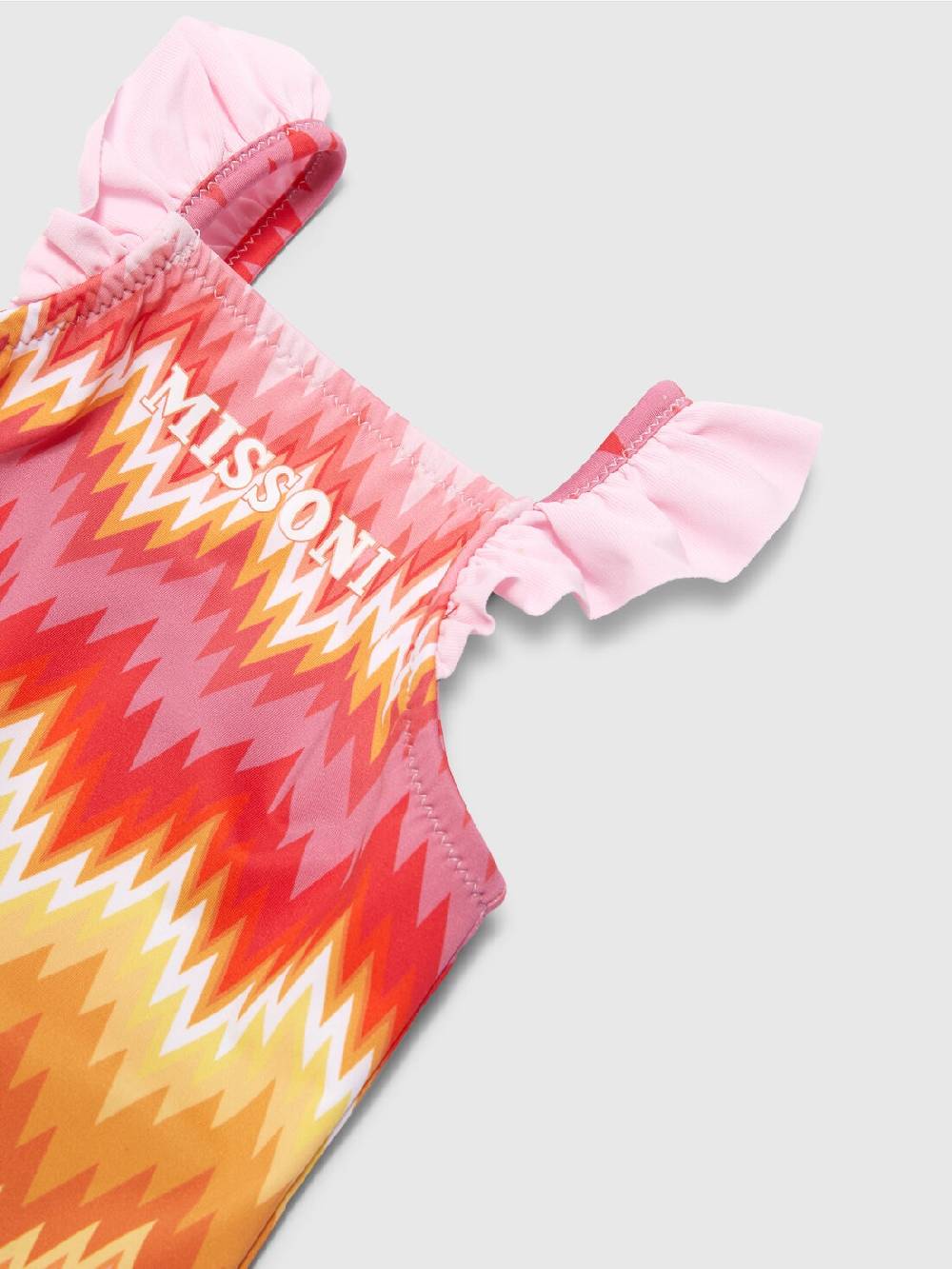 Missoni Costume intero chevron con volant e logo Vendita Economica