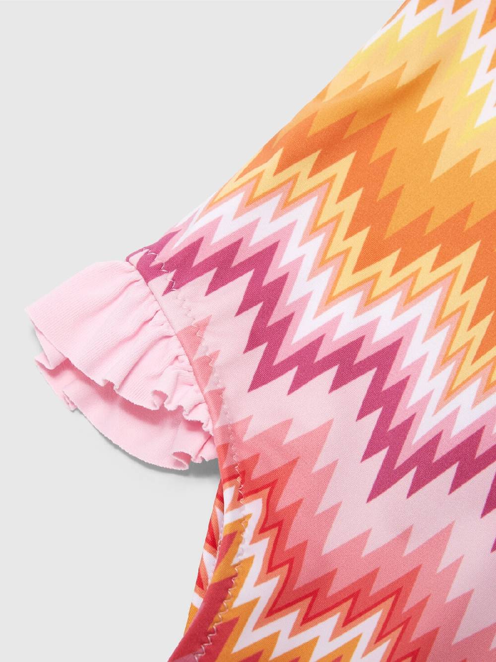 Missoni Costume intero chevron con volant e logo Vendita Economica