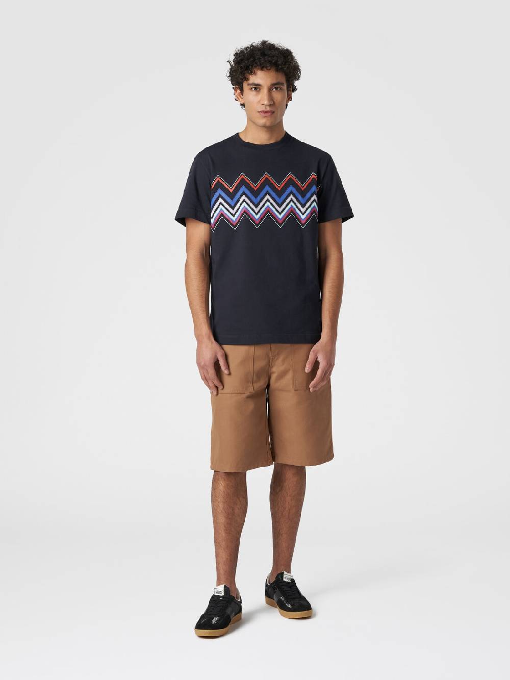 Missoni T-shirt a maniche corte in cotone con stampa zig zag Qualità