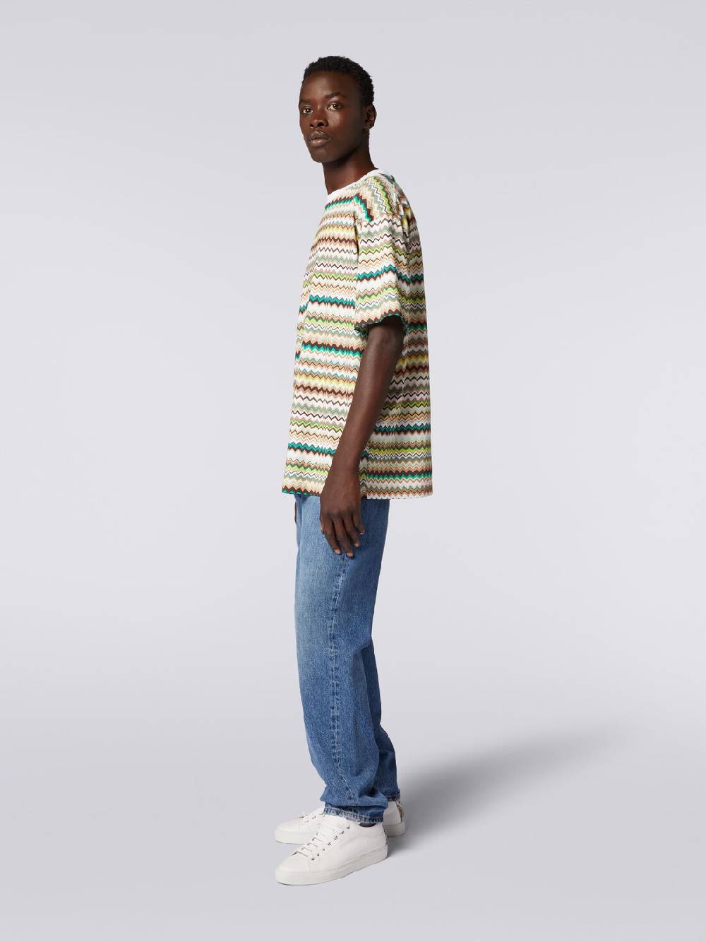 Missoni T-shirt oversize in cotone con stampa zig zag Vendita