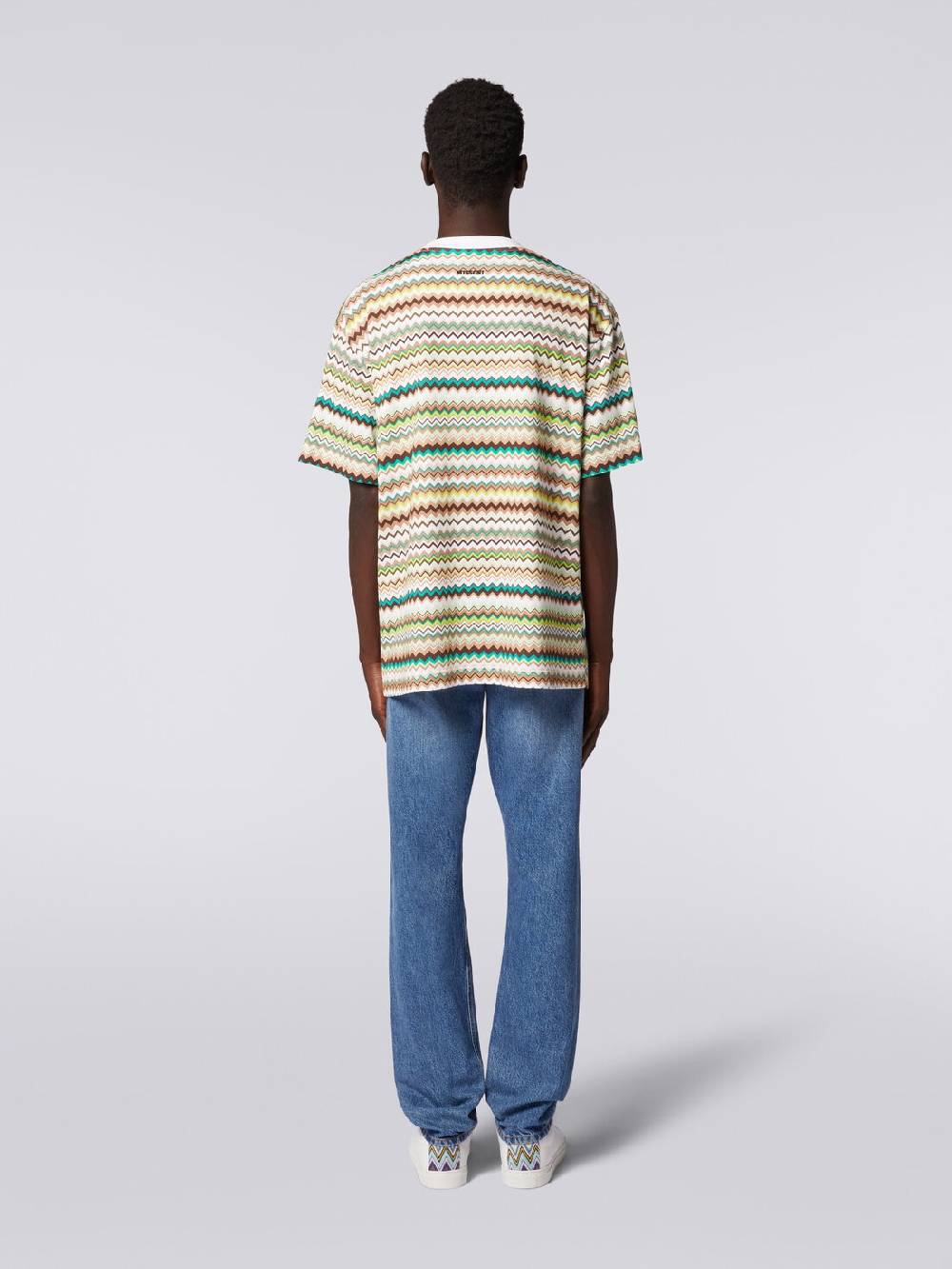 Missoni T-shirt oversize in cotone con stampa zig zag Vendita