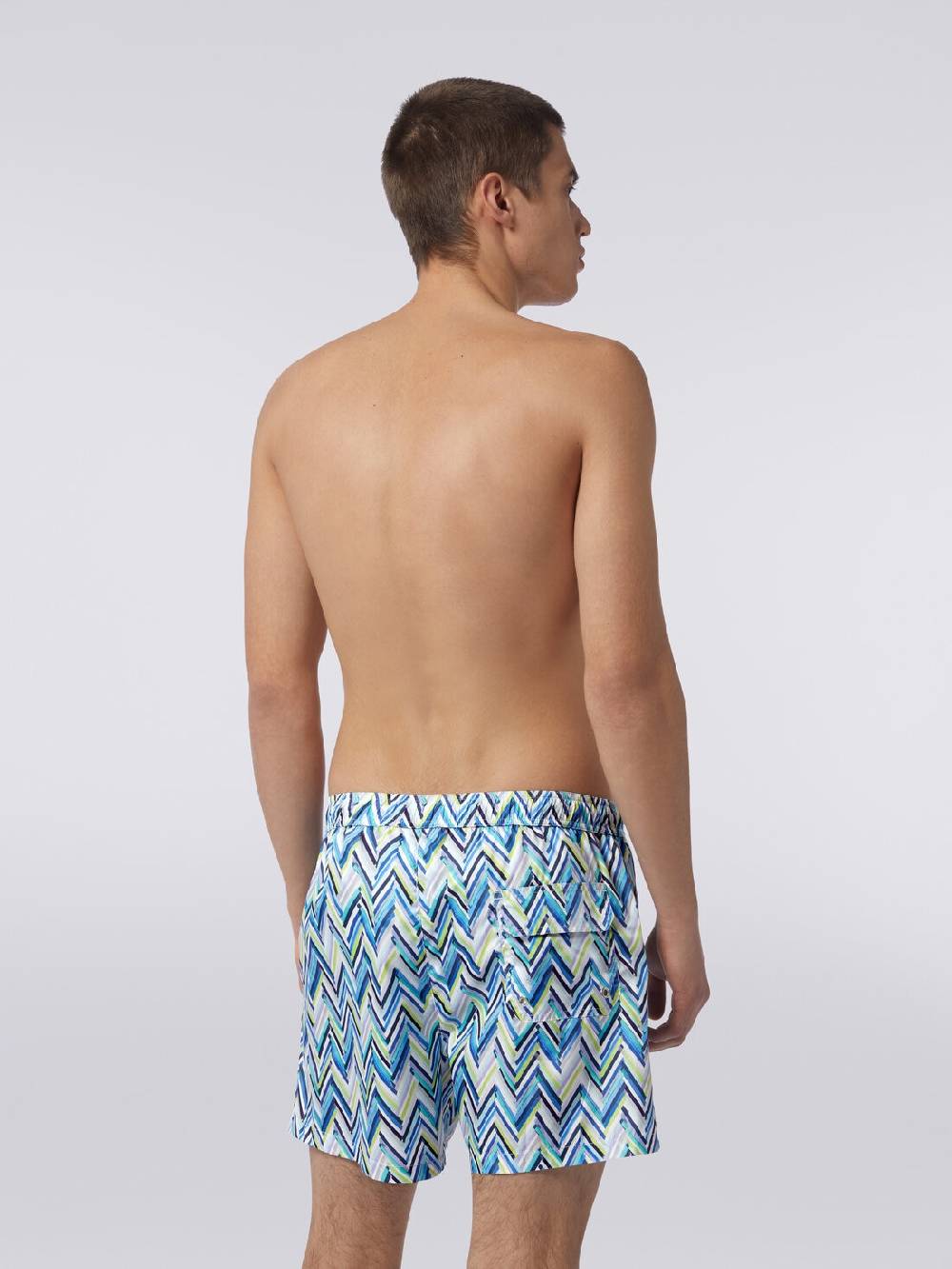 Missoni Boxer mare con stampa zig zag effetto spennellate Promozione
