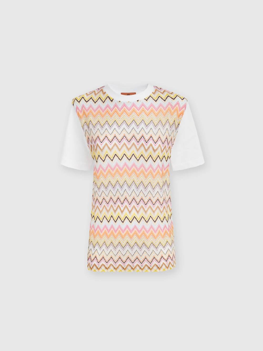 Missoni T-shirt in jersey di cotone con inserti chevron Fino Al -60%