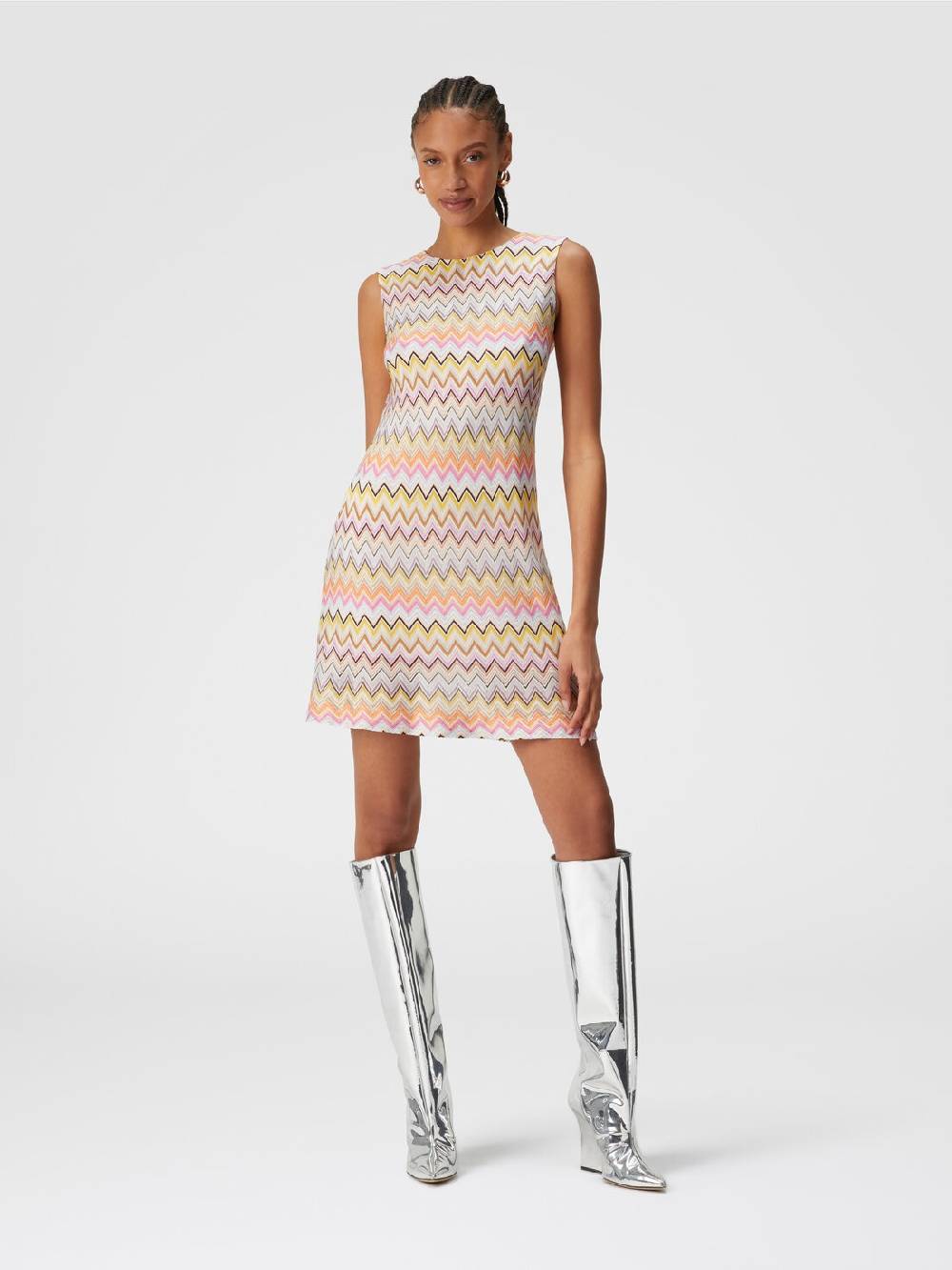 Missoni Mini-abito senza maniche in viscosa zig zag