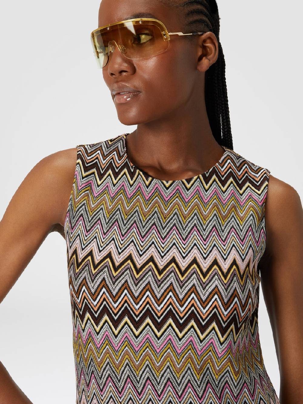 Missoni Mini-abito senza maniche in viscosa zig zag Novità