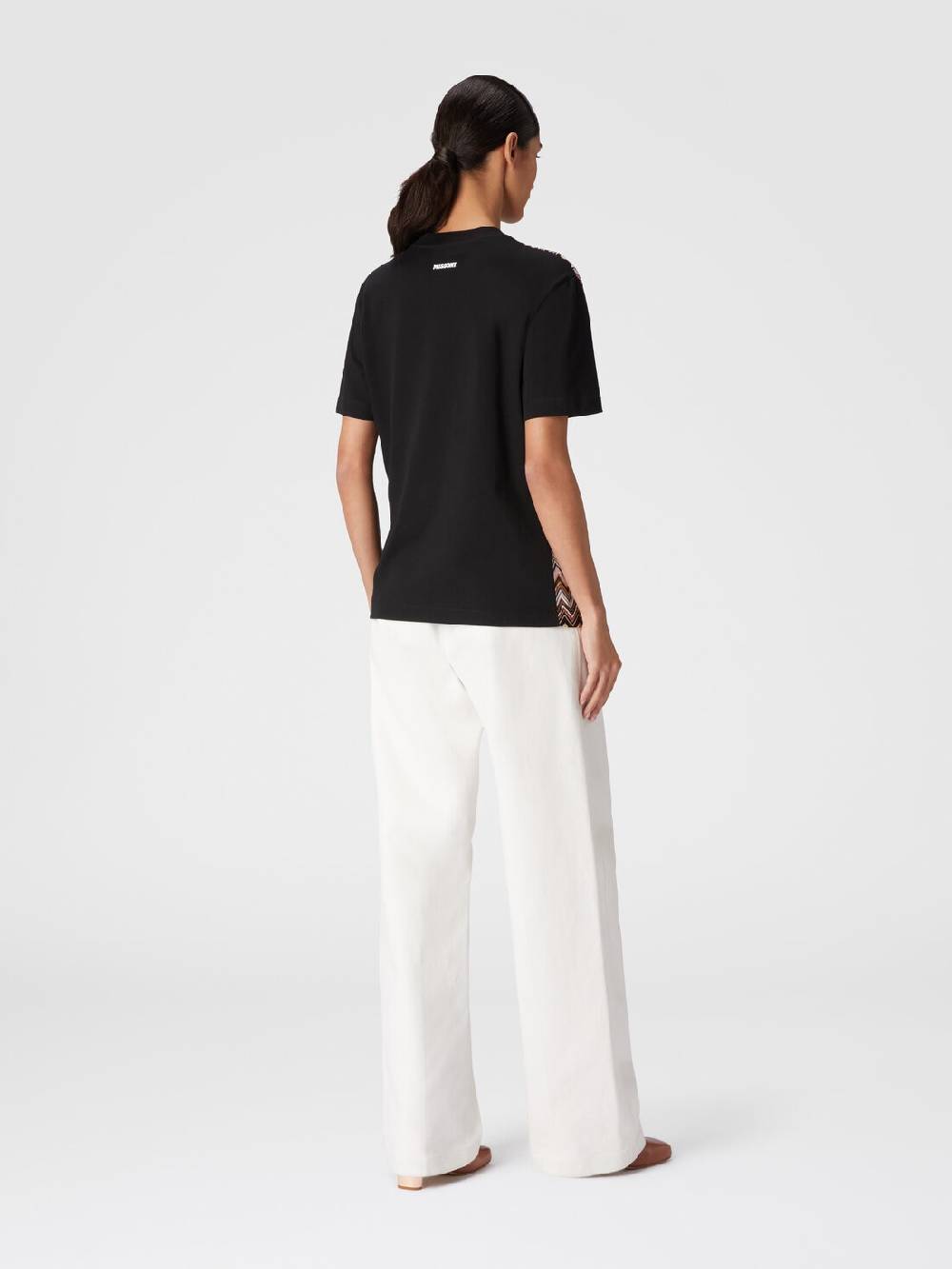 Missoni T-shirt in jersey di cotone con inserti chevron Presa