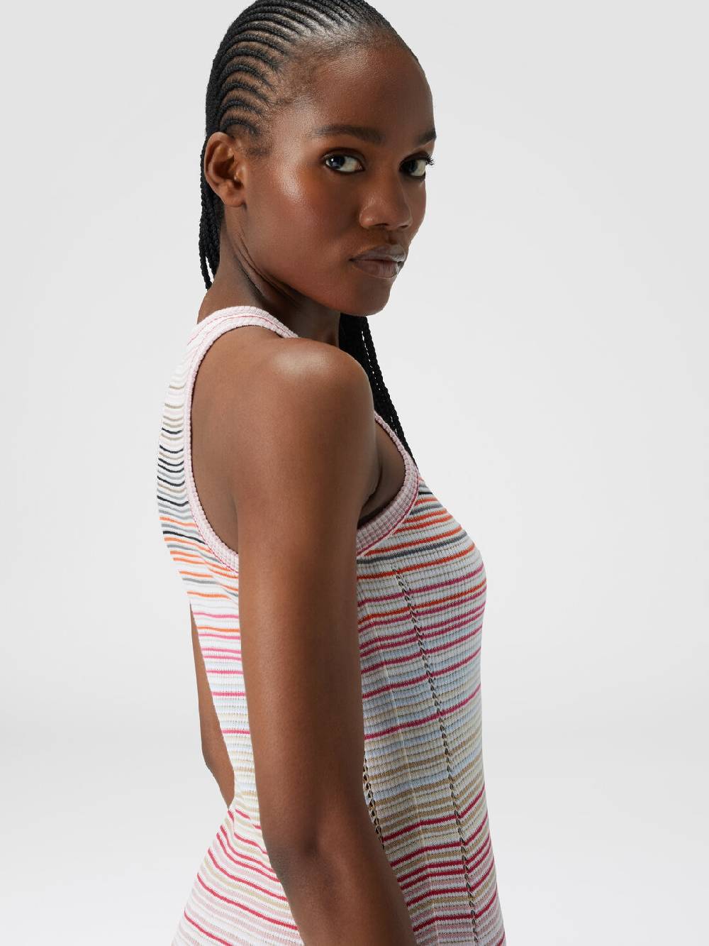 Missoni Abito lungo a righe in cotone e viscosa Online