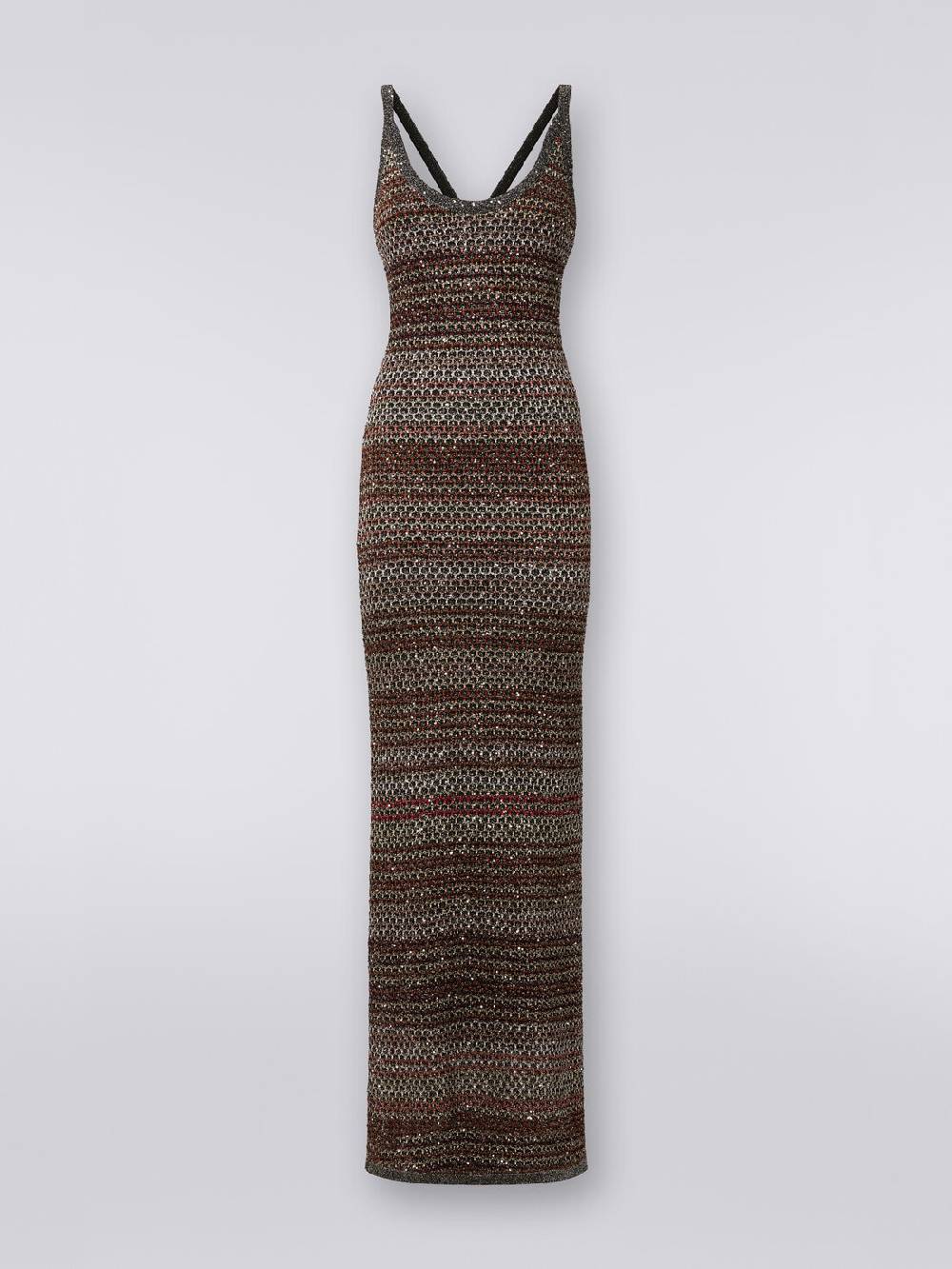 Missoni Abito lungo in maglia zig zag con trama effetto uncinetto In Vendita