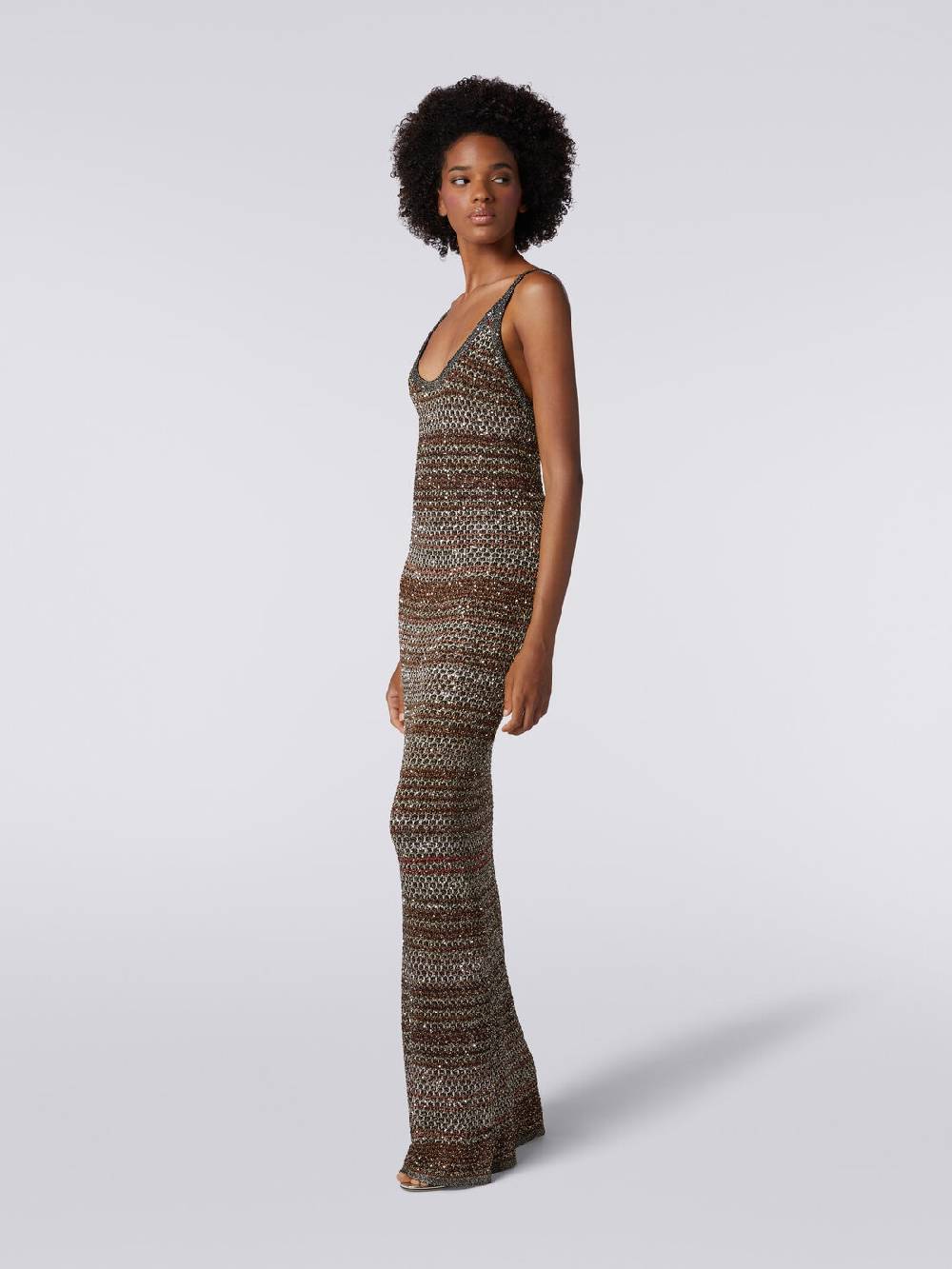 Missoni Abito lungo in maglia zig zag con trama effetto uncinetto In Vendita