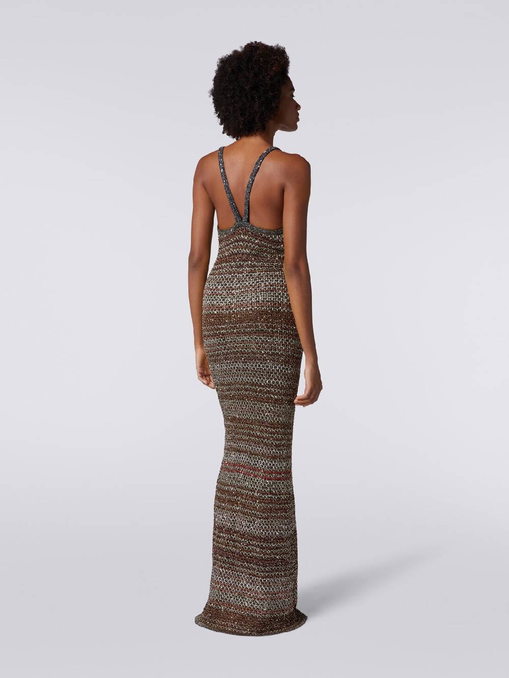 Missoni Abito lungo in maglia zig zag con trama effetto uncinetto In Vendita