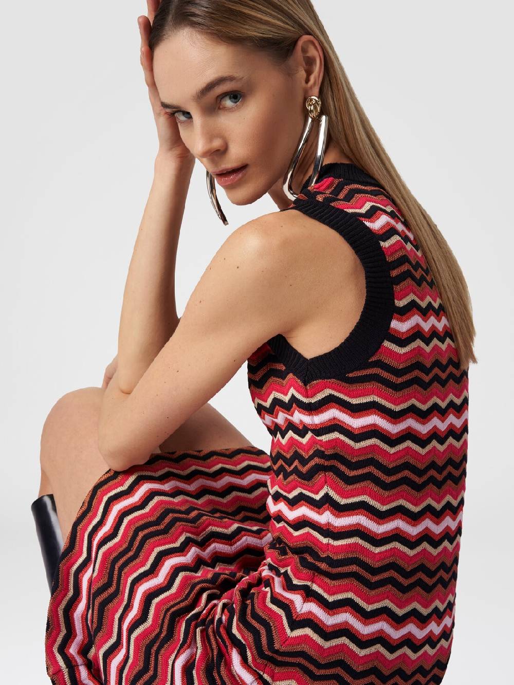 Missoni Abito senza maniche in maglia zig zag Vendita Calda