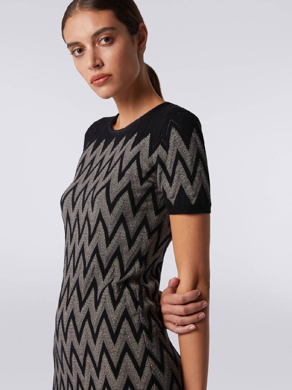 Missoni Abito girocollo in cotone chevron con lurex I Più Venduti