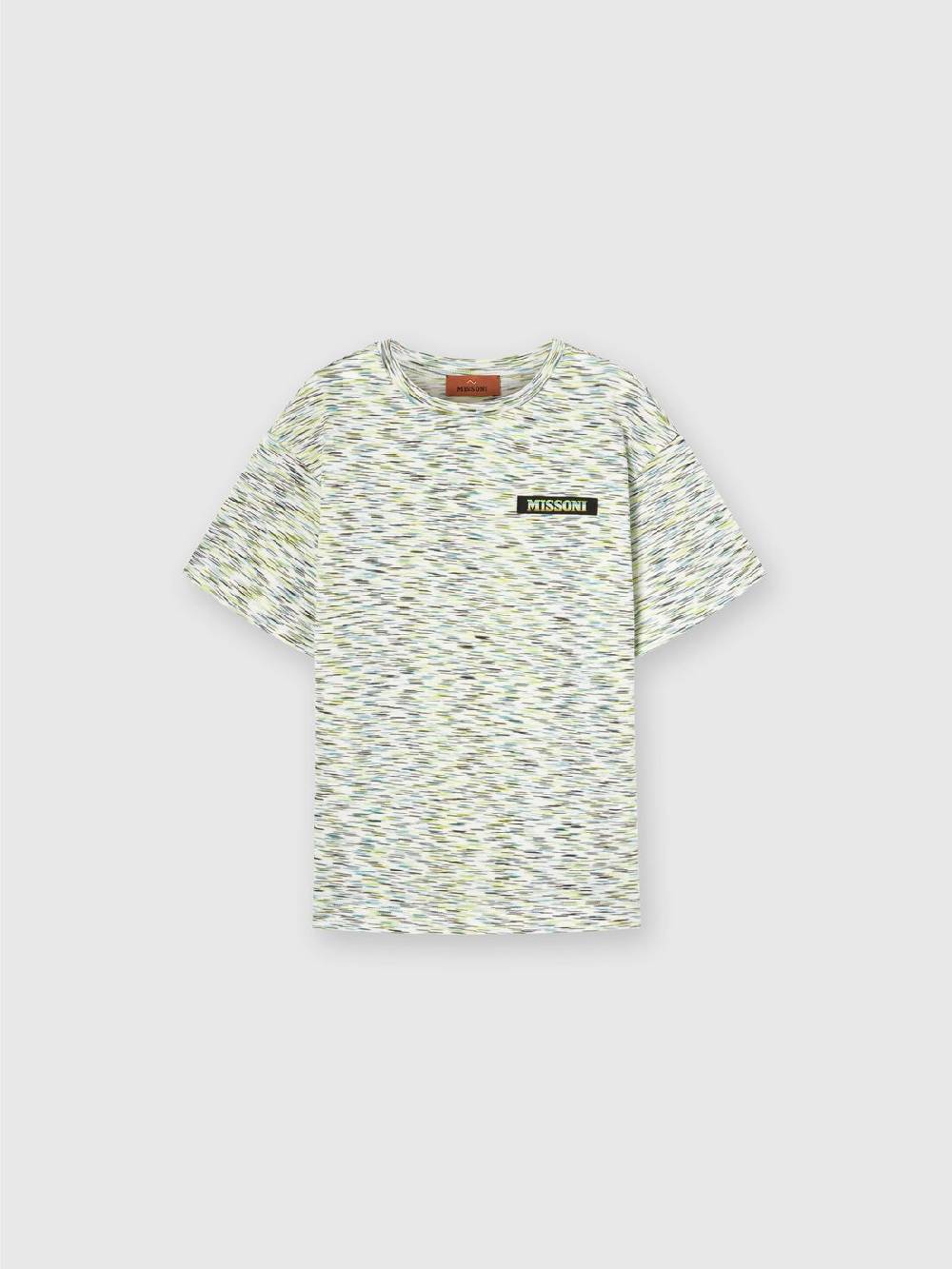 Missoni T-shirt in cotone fiammato con scritta logo Consegna Veloce