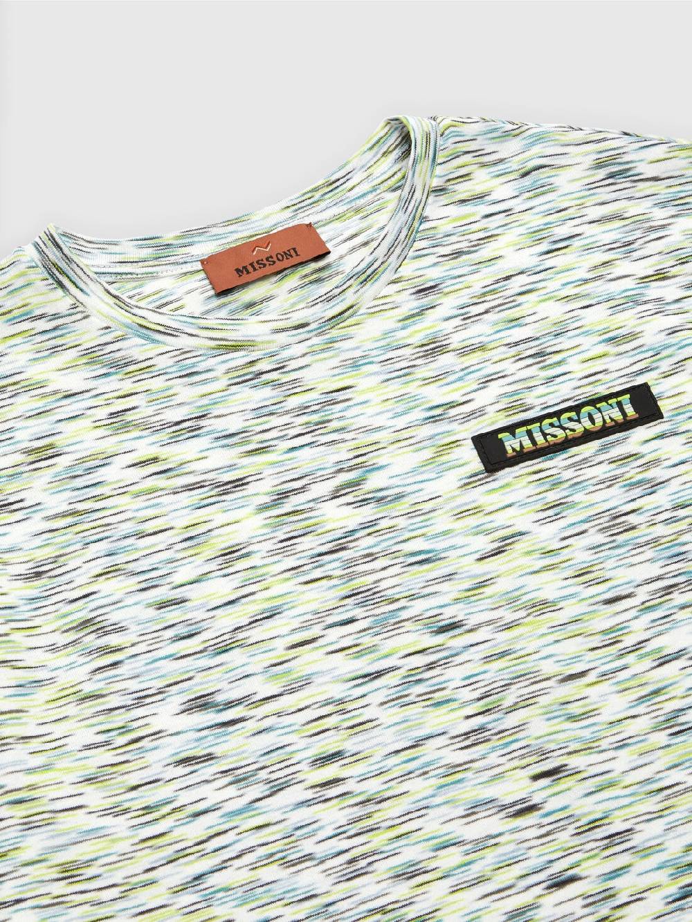 Missoni T-shirt in cotone fiammato con scritta logo Consegna Veloce
