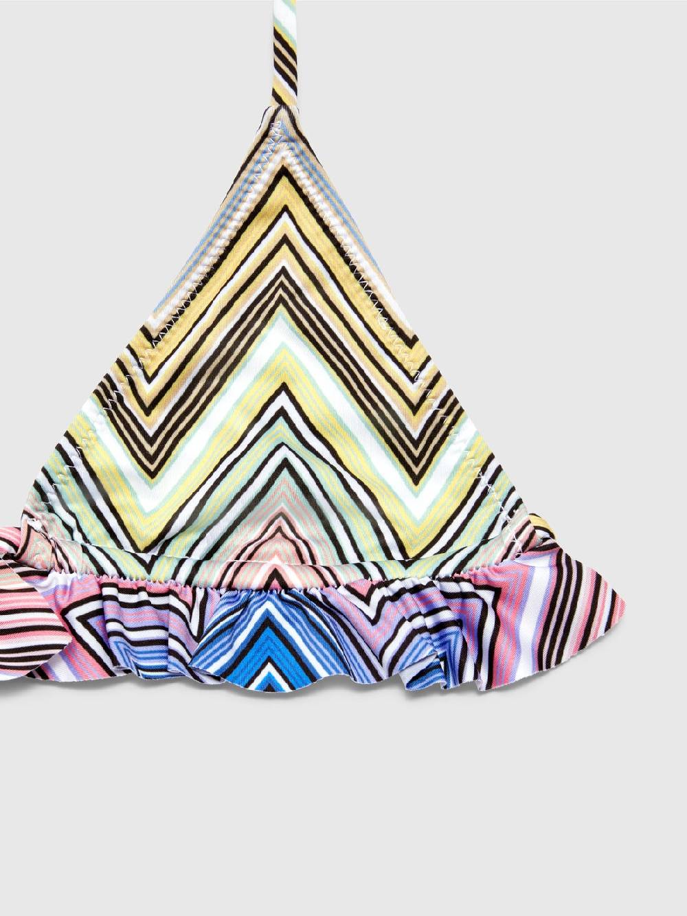 Missoni Bikini chevron con volant e scritta logo Prezzo Ridotto