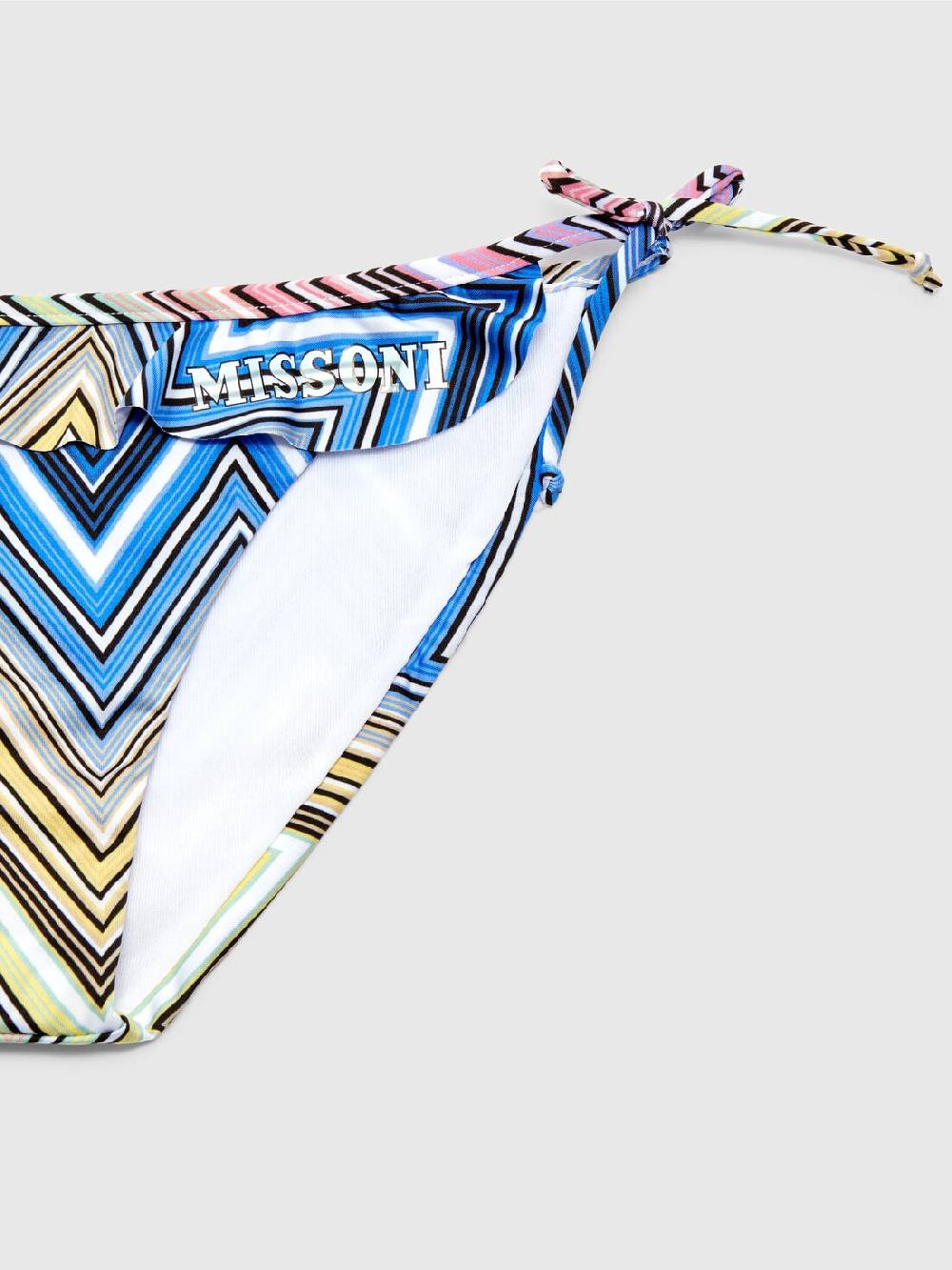Missoni Bikini chevron con volant e scritta logo Prezzo Ridotto