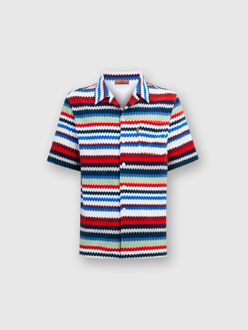 Missoni Camicia a maniche corte modello bowling in spugna zig zag Sconto