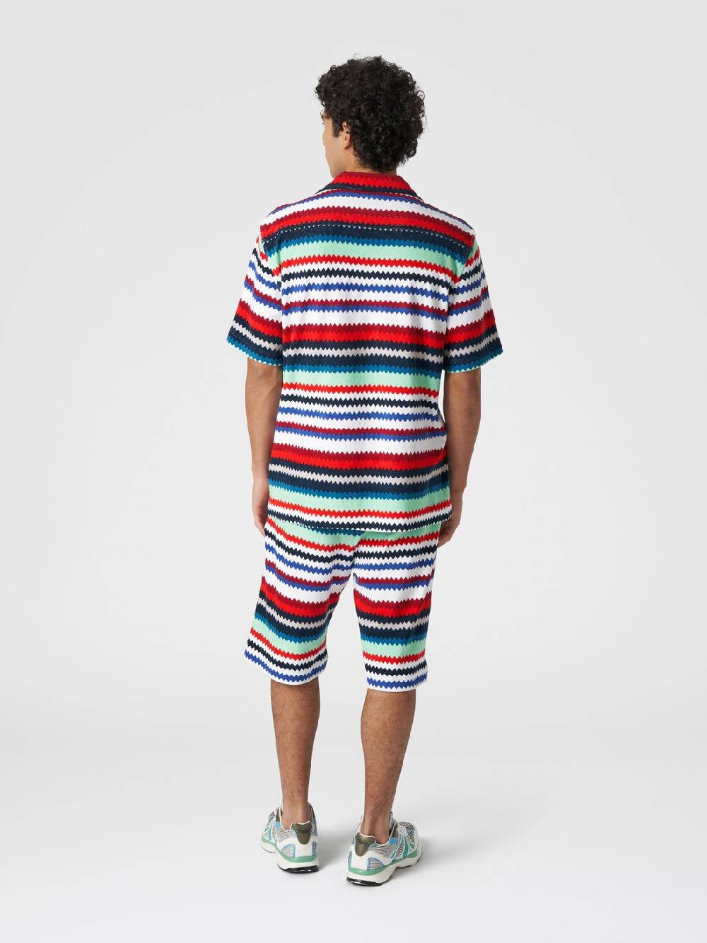 Missoni Camicia a maniche corte modello bowling in spugna zig zag Sconto