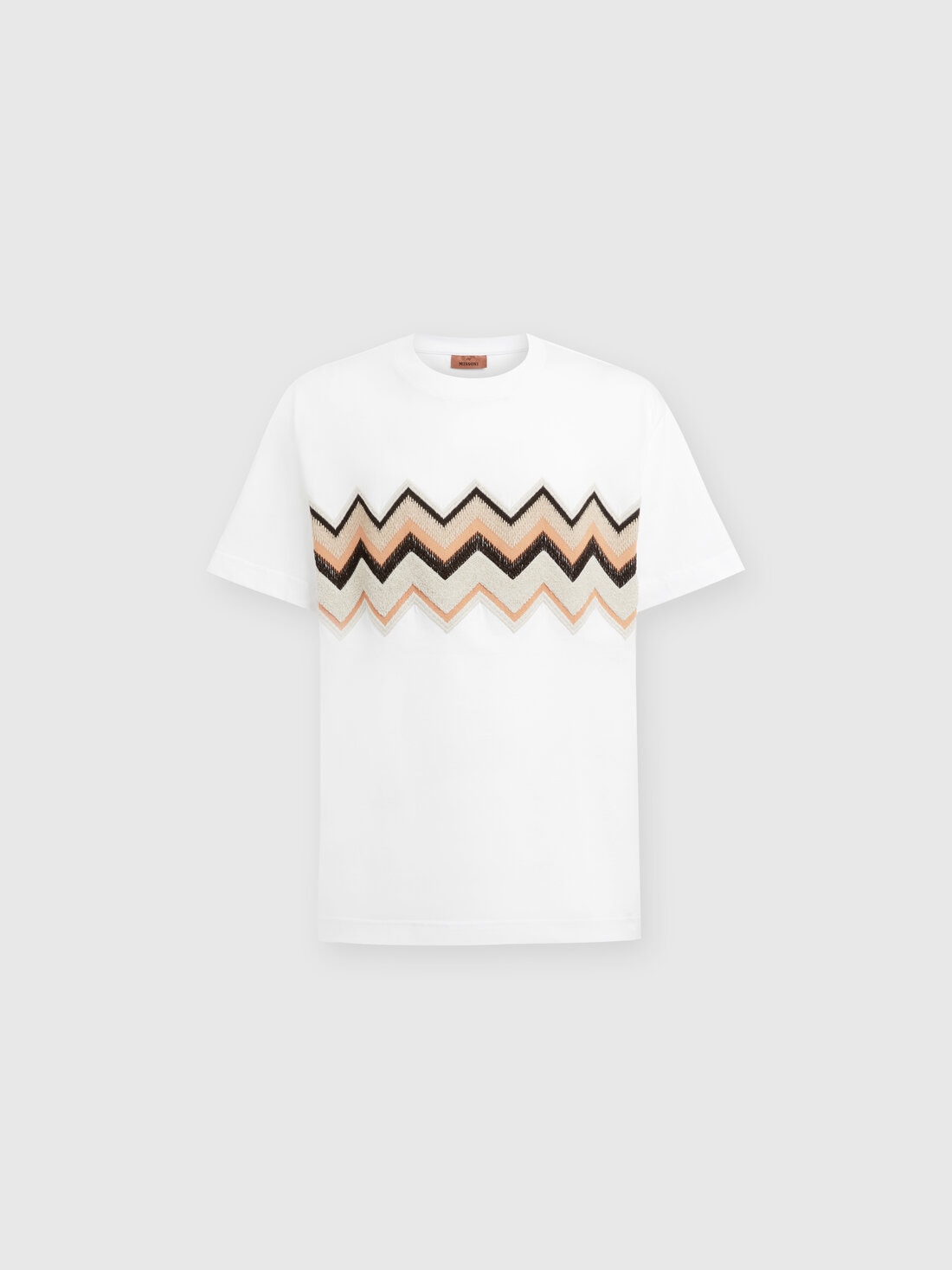 Missoni T-shirt in jersey di cotone con ricamo zig zag Online