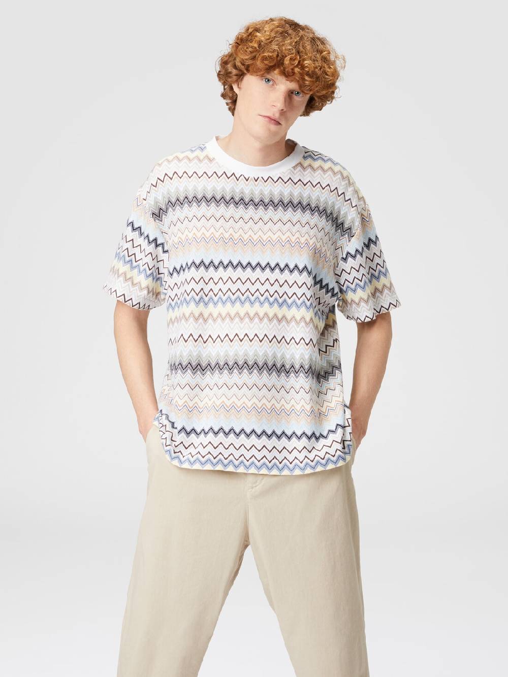 Missoni T-shirt con motivo zig zag e logo posteriore Outlet