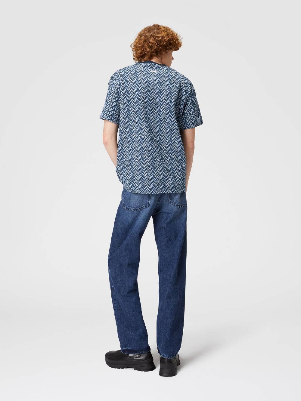 Missoni T-shirt in jersey di cotone jacquard zig zag In Vendita