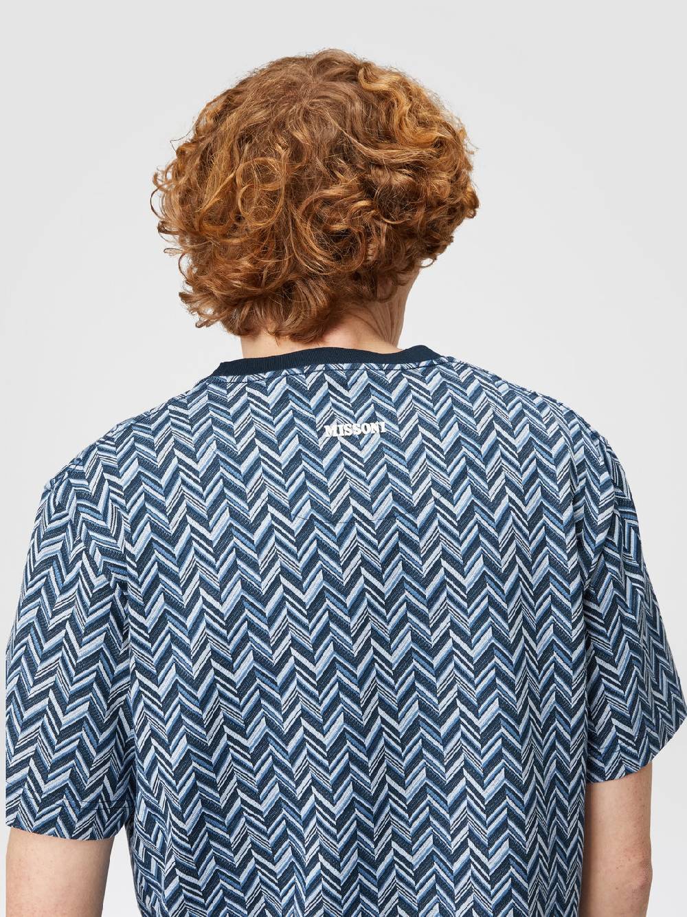 Missoni T-shirt in jersey di cotone jacquard zig zag In Vendita
