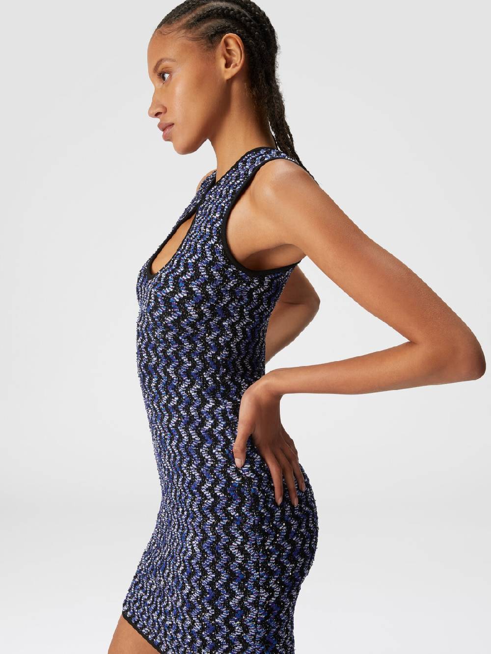 Missoni Mini-abito senza maniche zig zag con paillettes Saldi