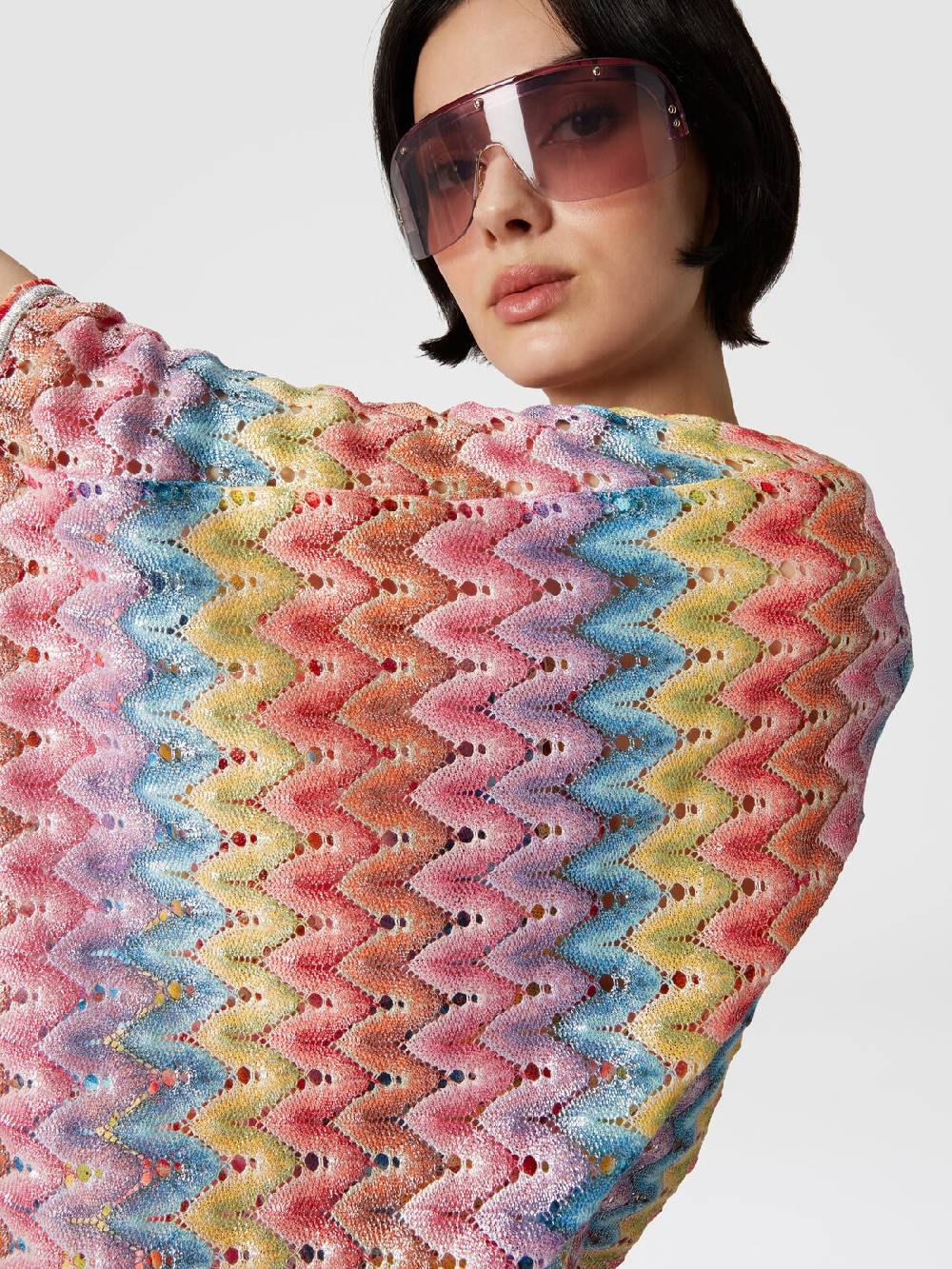 Missoni Caftano copricostume corto in pizzo spalmato Vendita Calda