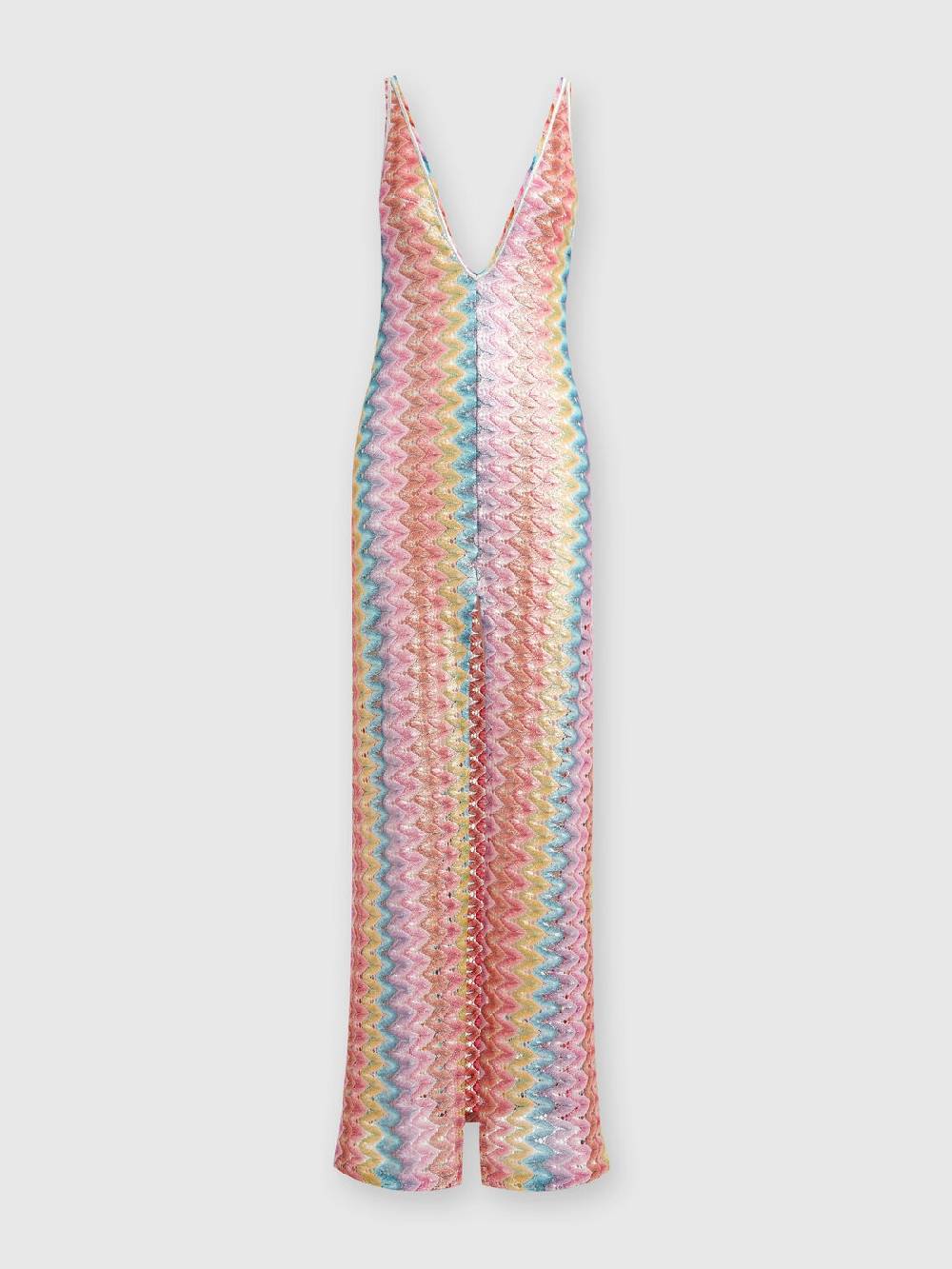 Missoni Abito copricostume lungo con scollatura a V e spacco Vendita Economica