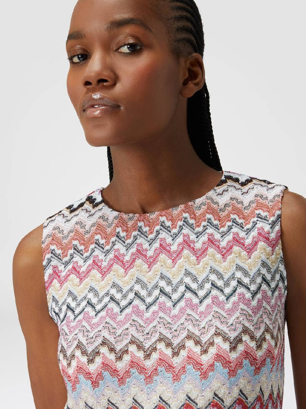 Missoni Mini-abito in misto viscosa lamé zig zag Saldi Di Fabbrica
