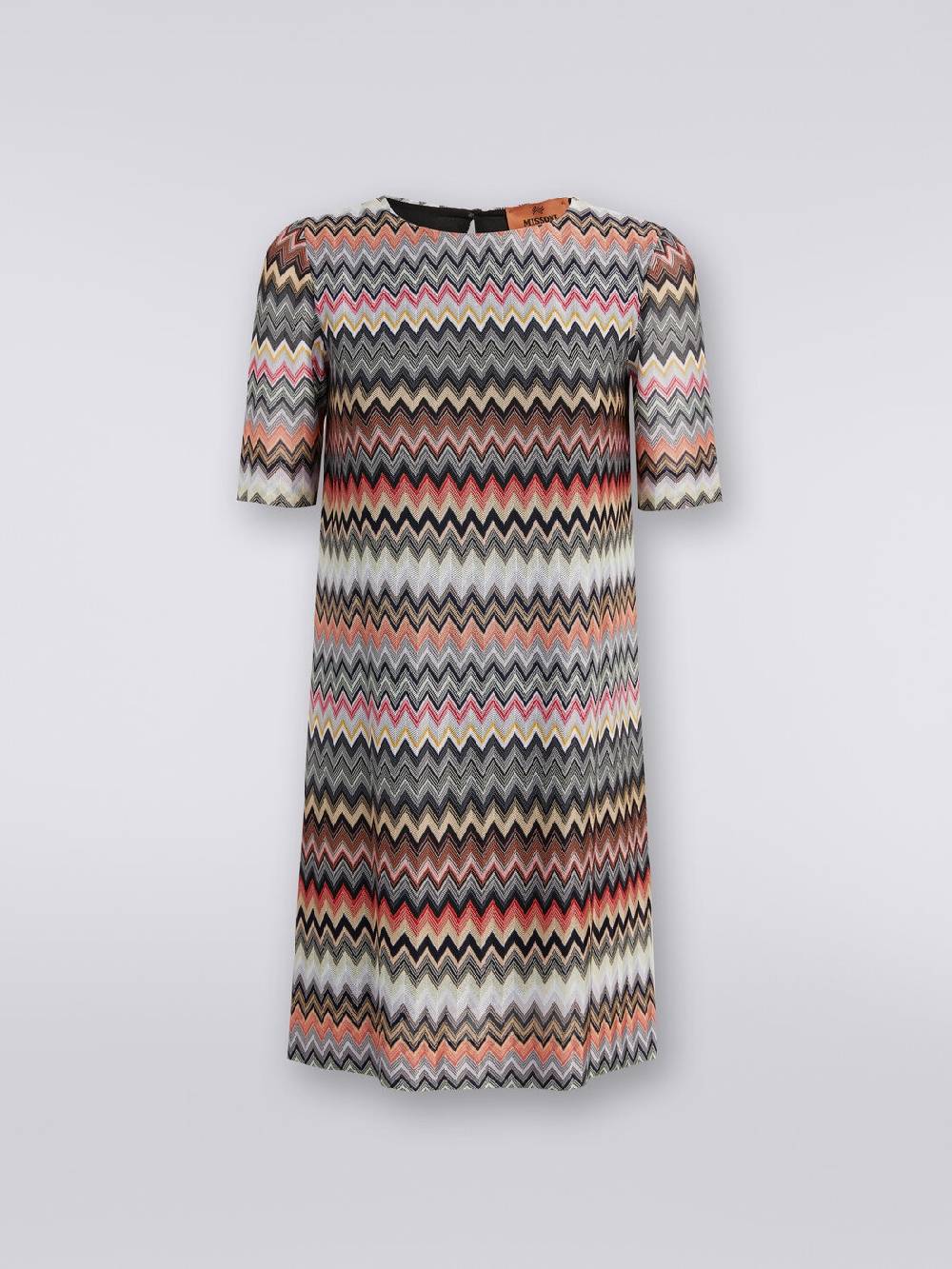 Missoni Abito a maniche corte in cotone e viscosa zig zag Italy