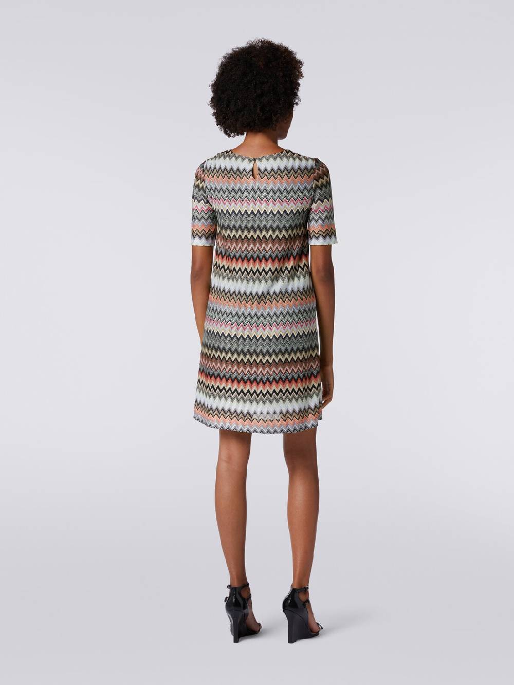 Missoni Abito a maniche corte in cotone e viscosa zig zag Italy