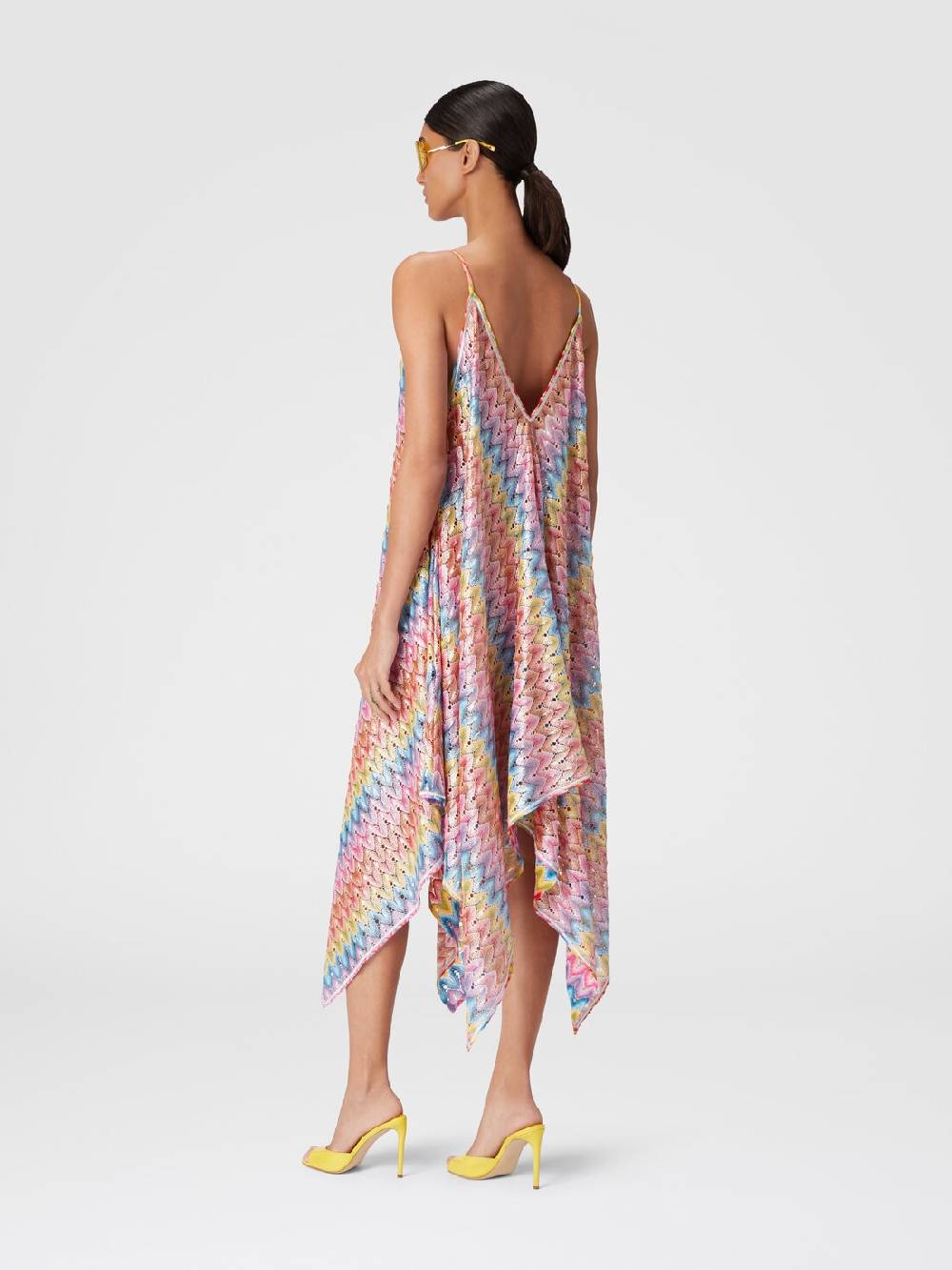 Missoni Abito copricostume a foulard in pizzo spalmato Nuovo